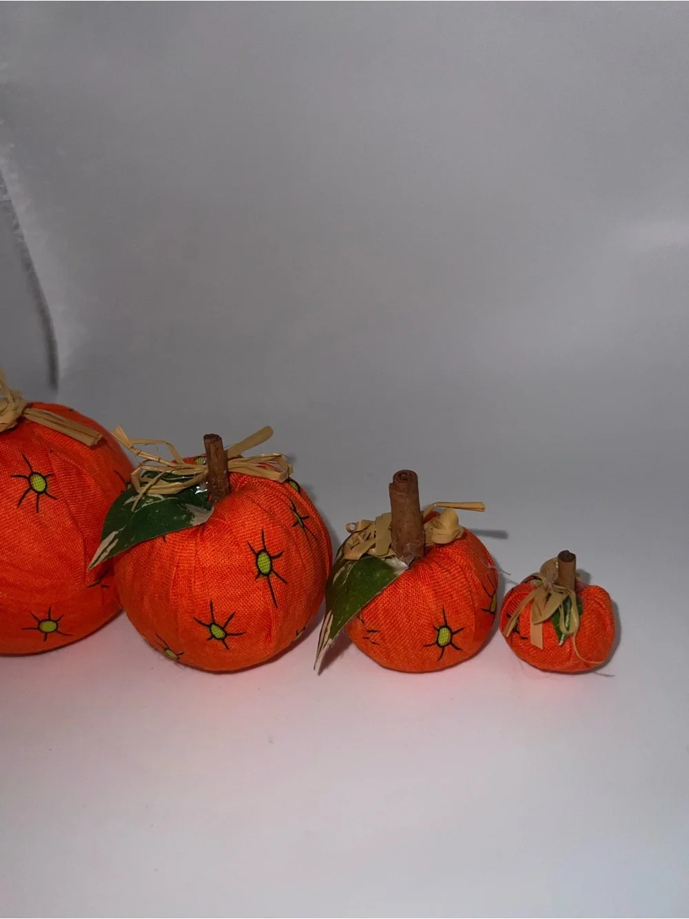 Set of 4 fabric pumpkins